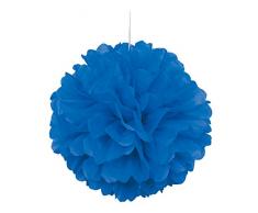 Unique Party- Pompón de papel de seda, Color azul rey, 40 cm (64273)