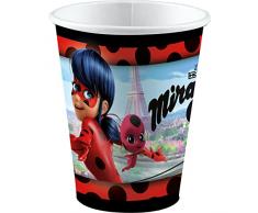 amscan 9902874-66 Miraculous - Vasos desechables (8 unidades, capacidad de 250 ml, papel, vasos de cartÃ³n, vasos de fiesta, vajilla desechable, cumpleaÃ±os infantil)