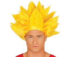 Guirca- Peluca guerrero punky en caja, Color amarillo, Talla única (4969.0)