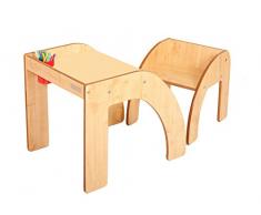 Little Helper TC/fsmh01 - de 1 G - Diseño de Inspirada Fun Station Solo Juego de Mesa, Escritorio y Silla Infantil con portalápices, Natural