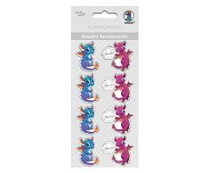 Ursus 564000357F Accesorios Creativos 2 Autoadhesivos para Decorar Tarjetas, álbumes de Fotos y Regalos, así como proyectos de Scrapbooking, 8 Unidades con Bonitos Motivos de dragón, Multicolor