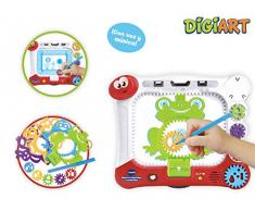 VTech- DigiART Pizarra con Plantillas y Dibu-Ruedas para Colorear (3480-169022)