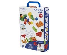 Miniland 95203 – Juego 100 Dados, 20 Plantillas con Instrucciones, Juguete para el Aprendizaje, 2 cm