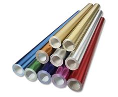 folia R 3 - Rollo de papel de aluminio laminado por una cara, aprox. 50 cm x 10 m, color azul – ideal para manualidades y embalaje