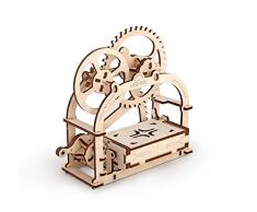 Ugears Caja Mecánica Mecánico 3D Rompecabezas de Madera Kit de Construcción Sin Pegamento Para Niños y Adultos