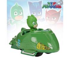 Dickie- PJ Mask Vehículo de juguete con personaje, Color verde (3142001)