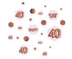 Neviti 773437 Glitz y Glamour edad 40 Confetti mesa Scatters, Rosa/Oro rosa
