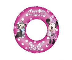 BESTWAY 91040 - Flotador Hinchable Infantil Minnie Mouse 56 cm Vinilo Resistente con Válvula de Seguridad y Diseño Rosa Brillante Para Niños Mayores de 3 Años