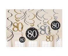 Amscan International - 9901723 oro espiral de celebración de 80º Kit de decoración