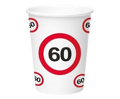 Folat 60 Cumpleaños Señal de tráfico, 8 Tazas