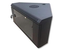 Techly I-CASE EA-2009BK Bastidor de pared 9U 60kg Negro estante - Estantería (60 kg, Bastidor de pared, 9U, Negro, 48,3 cm (19), Activo)