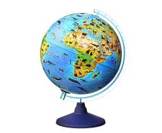 alldoro 68620 3D Lexi Ø 25 cm con Smartphone IQ Globe App Globe luminoso con lámpara LED sin cable, globo terráqueo infantil con animales, mapa del mundo geográfico iluminado, niños a partir de 3 años