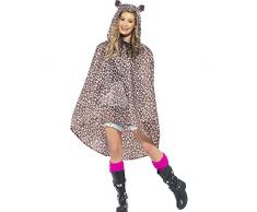 Smiffys Leopard Partido Poncho Ducha resistente con bolso de lazo