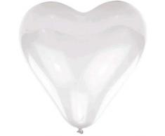 amscan 9908418 - Set de 10 Globos de látex, tamaño 40,6 cm, Corazones Blancos, para Boda, San Valentín, propuesta de Matrimonio, decoración