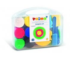 PRIMO- Pintura Escolar en Orinal, 6 Colores. Maletín Multiusos, 2, 3 Esponja, 1 Pincel Jumbo, 1 Base de plástico, Multicolor (Morocolor 824VTLP)
