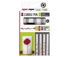 Marabu 1805000000086 Candle Pen-Lápices de Vela (4 x 25 ml, Pintura a Base de Agua, luz, inodoras, Resistentes a la Intemperie, para decoración de Velas