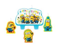 Amscan 9907322 – Mini velas Despicable Me Minions Happy Birthday, 4 unidades