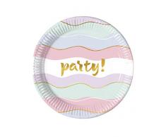 Procos plato metalizado 23 cm Elegant Party, Multicolor, 5pr89260 