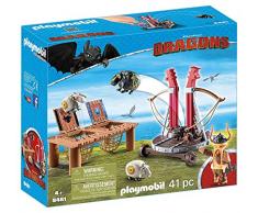 Cómo entrenar a tu dragón- Bocón con Lanzadera de Ovejas Playset de figuras de juguete, Multicolor, 28,4 x 24,8 x 9,5 cm (Playmobil 9461)