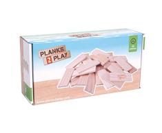 New Classic Toys- Tablones de Madera, 45 Pieces - Large Planks - Natural (P2EDP45)