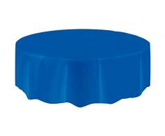 Mantel de Plástico Redondo - 2,13 m - Azul Rey