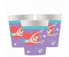 Procos vaso de papel 200 ML Ariel Under The Sea, Multicolor, 5pr89053 