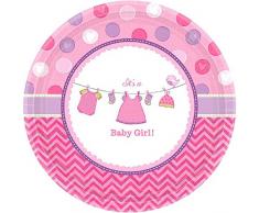 Amscan 541489 - Platos de papel, 18 cm, diseño de niña