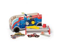 Melissa & Doug PAW Patrol, Vehículo de misiones Patrulla Canina, Incluye un camión de madera y muchos accesorios, Juego creativo, Juguetes de desarollo de madera, Regalo para niños y niñas de 3+ años