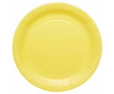 amscan- Platos de papel amarillos, Color (9915400-205-66)