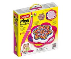 Quercetti 2101 – Juego Infantil de Mosaico Pixeles Mandala Daisy, 1200 Pinchos, 5 mm