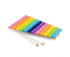 Toys-10236 New Classic Toys-10236-juguete Instrumento Musical de Juguete, Xilófono, 2 año(s), Niño/niña, Multicolor, Color Madera (10236)