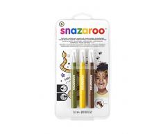 Snazaroo Set de 3 Rotuladores de Maquillaje Jungla, color amarillo, marron, verde , color/modelo surtido