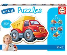 Educa - Baby Puzzles, puzzle infantil Vehículos, 5 puzzles progresivos de 2 a 5 piezas, a partir de 12 meses (14866)