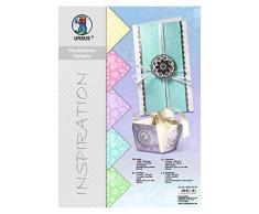 Ursus 60404699 - Papel de calco de Rosas, 5 Hojas, 220 g/m², DIN A4, 5 Colores Pastel, teñido, con Flocado Blanco, Color Pastel