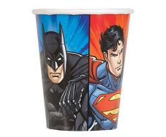 Unique Party - Vasos de Papel - 266 ml - Diseño de la Liga de la Justicia - Paquete de 8 (49966)