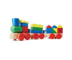 Melissa & Doug Tren de madera apilable, Juguetes de desarollo, Juguete educativo multicolor, Juguete Montessori, Ayuda con las habilidades motoras, Regalo para niños y niñas de 3 4 5 6 años
