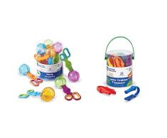 Cucharones Handy Scoopers de Learning Resources & Pinzas Gator Grabber (Set de 12)
