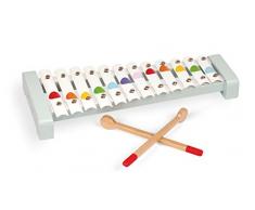 Janod - Confetti xilófono metálico de juguete de madera (J07604)