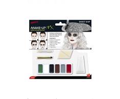 Smiffys-39672 Kit Barco Fantasma, Maquillaje y Rojo, lápiz aplicador y 2 esponjas, Color Negro y Blanco, No es Applicable (39672)