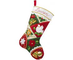 Bucilla 89261E - Juego de calcetines navideños con apliques de fieltro, retales elegantes, 18 pulgadas, algodón