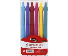 Fixo Pack de 6 Boligrafos Soft con Olor. De Colores, Surtido (Grafoplás 32999)