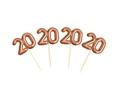 Neviti 774335 Glitz & Glamour - Palillos de comida para cumpleaños (20 unidades, 2,5 x 0,2 x 8 cm), color rosa