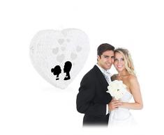 Relaxdays Piñata Boda de Corazón, Papel, Blanco, 45 x 50 x 10 cm, Color (10025186)