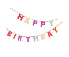 Talking Tables Rose Birthday Garland Guirnalda de cumpleaños con rosas, color rosa (b) HB