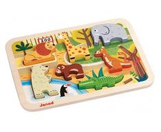 Janod - Chunky Puzzle de madera, Zoo (J07022)