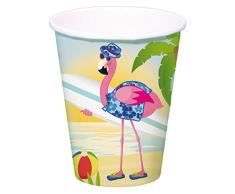 Folat- Tazas Desechables Flamenco 350 ml - 8 Piezas, Multicolor, Costumes (65341)