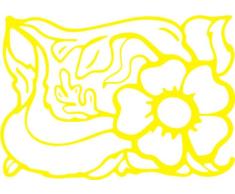 INDIGOS Pegatinas de pared e160 hermosas hojas con bonitas flores 120 x 84 cm - amarillo, vinilo, 120 x 84 x 1 cm