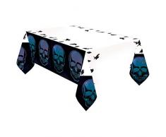 amscan 9907409 – Mantel Boneshine Fever, Papel, tamaño 1,2 x 1,8 m, decoración de Mesa, vajilla para Fiestas, Halloween