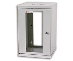 Techly I-CASE EM-1009GTY Bastidor de pared 9U 30kg Gris estante - Estantería (30 kg, Bastidor de pared, 9U, Gris, 25,4 cm (10), Activo)