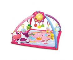 VTech Mantita de juego cantarín 2 en 1, manta y gimnasio de aprendizaje para bebé con más de 40 canciones, frases y melodías, panel extraíble, color rosa (80-146457)
